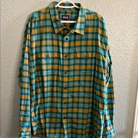 Patagonia Other - Patagonia Green and Yellow Plaid Shirt Organic Cotton size XXL